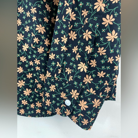 J. Crew Mens Slim Flex Orange Floral Print Long Sleeve Button Up Shirt Sz M NWT - Picture 5 of 7